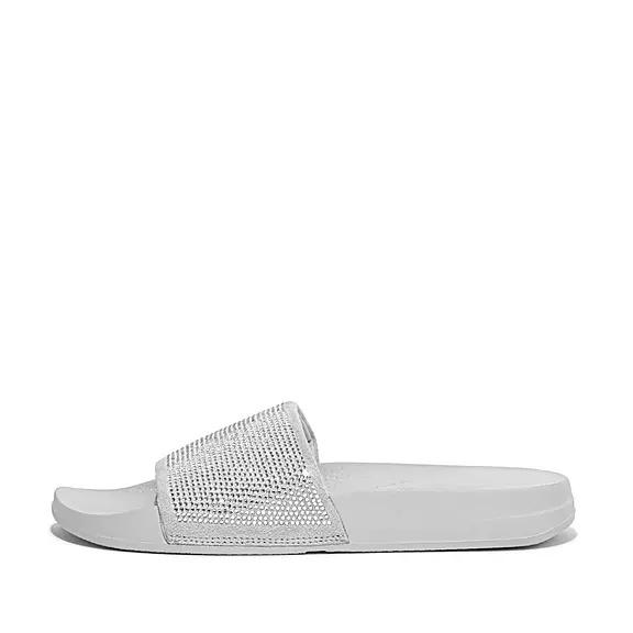 FitFlop Dámská Pantofle Stříbrné - IQUSHION Water-Resistant Crystal CZ-175930